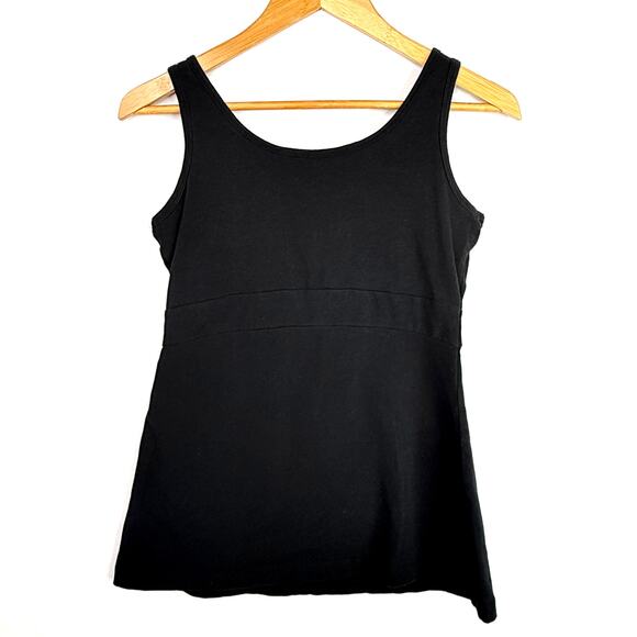 Danskin Black Built In Bra Empire Waist Tank Top Small - Picture 2 of 5